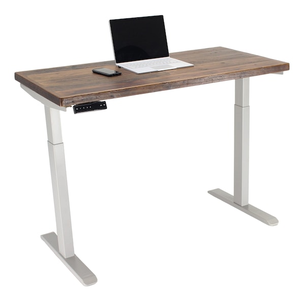 We'Re It Lift It Electric Sit Stand Desk, 46.25 H, 24 W X Laminate wood, metal, Brushed Silver VL22BS4824-RW - main